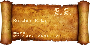 Reicher Rita névjegykártya